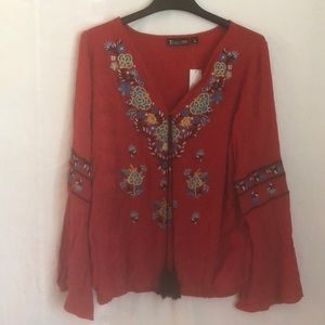NWT New York and Company Bohemian Style  Shirt